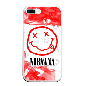 Чехол для iPhone 7Plus/8 Plus матовый с принтом NIRVANA / НИРВАНА в Тюмени, Силикон | Область печати: задняя сторона чехла, без боковых панелей | band | cobain | face | kurt | logo | music | nirvana | rock | rocknroll | группа | кобейн | курт | лого | логотип | музыка | музыкальная | нирвана | рожица | рок | рокнролл | символ