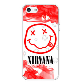 Чехол для iPhone 5/5S матовый с принтом NIRVANA НИРВАНА в Тюмени, Силикон | Область печати: задняя сторона чехла, без боковых панелей | band | cobain | face | kurt | logo | music | nirvana | rock | rocknroll | группа | кобейн | курт | лого | логотип | музыка | музыкальная | нирвана | рожица | рок | рокнролл | символ