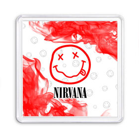 Магнит 55*55 с принтом NIRVANA / НИРВАНА в Тюмени, Пластик | Размер: 65*65 мм; Размер печати: 55*55 мм | band | cobain | face | kurt | logo | music | nirvana | rock | rocknroll | группа | кобейн | курт | лого | логотип | музыка | музыкальная | нирвана | рожица | рок | рокнролл | символ