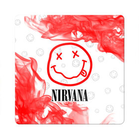 Магнит виниловый Квадрат с принтом NIRVANA / НИРВАНА в Тюмени, полимерный материал с магнитным слоем | размер 9*9 см, закругленные углы | band | cobain | face | kurt | logo | music | nirvana | rock | rocknroll | группа | кобейн | курт | лого | логотип | музыка | музыкальная | нирвана | рожица | рок | рокнролл | символ