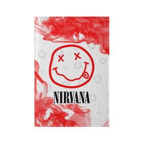 Обложка для паспорта матовая кожа с принтом NIRVANA / НИРВАНА в Тюмени, натуральная матовая кожа | размер 19,3 х 13,7 см; прозрачные пластиковые крепления | band | cobain | face | kurt | logo | music | nirvana | rock | rocknroll | группа | кобейн | курт | лого | логотип | музыка | музыкальная | нирвана | рожица | рок | рокнролл | символ