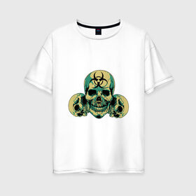 Женская футболка хлопок Oversize с принтом The virus 19-1 в Тюмени, 100% хлопок | свободный крой, круглый ворот, спущенный рукав, длина до линии бедер
 | covid 19 | doctor | вакцина | коронавирус | сидим дома