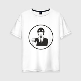 Женская футболка хлопок Oversize с принтом The virus 19-02 в Тюмени, 100% хлопок | свободный крой, круглый ворот, спущенный рукав, длина до линии бедер
 | covid 19 | doctor | вакцина | коронавирус | сидим дома