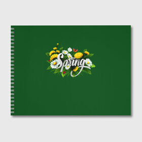 Альбом для рисования с принтом Весна в Тюмени, 100% бумага
 | матовая бумага, плотность 200 мг. | весна | одуванчики | полевые цветы. | ромашки | цветы