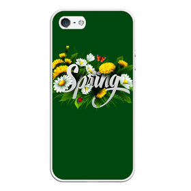Чехол для iPhone 5/5S матовый с принтом Весна в Тюмени, Силикон | Область печати: задняя сторона чехла, без боковых панелей | весна | одуванчики | полевые цветы. | ромашки | цветы