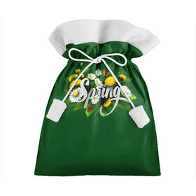 Подарочный 3D мешок с принтом Весна в Тюмени, 100% полиэстер | Размер: 29*39 см | Тематика изображения на принте: весна | одуванчики | полевые цветы. | ромашки | цветы
