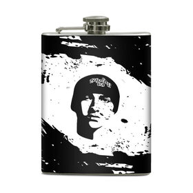 Фляга с принтом Eminem в Тюмени, металлический корпус | емкость 0,22 л, размер 125 х 94 мм. Виниловая наклейка запечатывается полностью | 
