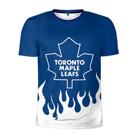 Мужская футболка 3D спортивная с принтом Торонто Мейпл Лифс в Тюмени, 100% полиэстер с улучшенными характеристиками | приталенный силуэт, круглая горловина, широкие плечи, сужается к линии бедра | hockey | maple leafs | nhl | toronto | toronto maple leafs | usa | мейпл лифс | нхл | спорт | сша | торонто | торонто мейпл лифс | хоккей | шайба