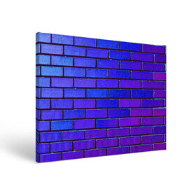 Холст прямоугольный с принтом Brick в Тюмени, 100% ПВХ |  | blue | brick | purple | texture | wall | кирпич | кирпичный | синий | стена | текстура | фиолетовый