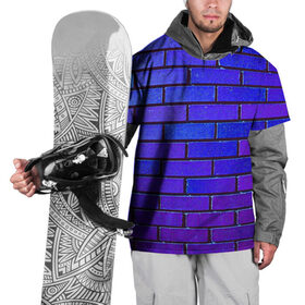 Накидка на куртку 3D с принтом Brick в Тюмени, 100% полиэстер |  | blue | brick | purple | texture | wall | кирпич | кирпичный | синий | стена | текстура | фиолетовый