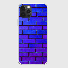Чехол для iPhone 12 Pro Max с принтом Brick в Тюмени, Силикон |  | Тематика изображения на принте: blue | brick | purple | texture | wall | кирпич | кирпичный | синий | стена | текстура | фиолетовый