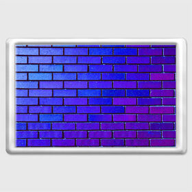 Магнит 45*70 с принтом Brick в Тюмени, Пластик | Размер: 78*52 мм; Размер печати: 70*45 | blue | brick | purple | texture | wall | кирпич | кирпичный | синий | стена | текстура | фиолетовый