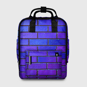 Женский рюкзак 3D с принтом Brick в Тюмени, 100% полиэстер | лямки с регулируемой длиной, сверху ручки, чтобы рюкзак нести как сумку. Основное отделение закрывается на молнию, как и внешний карман. Внутри два дополнительных кармана, один из которых закрывается на молнию. По бокам два дополнительных кармашка, куда поместится маленькая бутылочка
 | blue | brick | purple | texture | wall | кирпич | кирпичный | синий | стена | текстура | фиолетовый