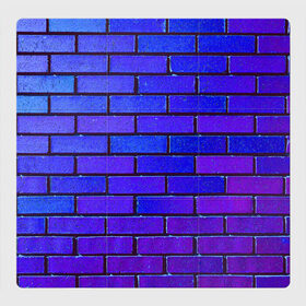 Магнитный плакат 3Х3 с принтом Brick в Тюмени, Полимерный материал с магнитным слоем | 9 деталей размером 9*9 см | Тематика изображения на принте: blue | brick | purple | texture | wall | кирпич | кирпичный | синий | стена | текстура | фиолетовый