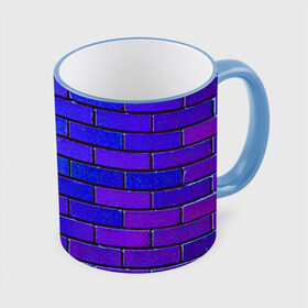 Кружка с принтом Brick в Тюмени, керамика | ёмкость 330 мл | blue | brick | purple | texture | wall | кирпич | кирпичный | синий | стена | текстура | фиолетовый
