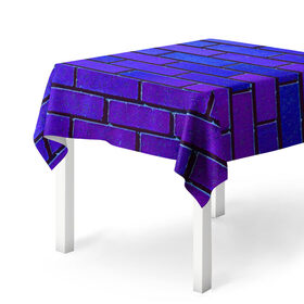 Скатерть 3D с принтом Brick в Тюмени, 100% полиэстер (ткань не мнется и не растягивается) | Размер: 150*150 см | blue | brick | purple | texture | wall | кирпич | кирпичный | синий | стена | текстура | фиолетовый