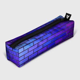 Пенал 3D с принтом Brick в Тюмени, 100% полиэстер | плотная ткань, застежка на молнии | blue | brick | purple | texture | wall | кирпич | кирпичный | синий | стена | текстура | фиолетовый