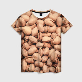 Женская футболка 3D с принтом Фисташки в Тюмени, 100% полиэфир ( синтетическое хлопкоподобное полотно) | прямой крой, круглый вырез горловины, длина до линии бедер | cool | nut | nuts | pistachio | pistachios | seeds | орех | орехи | прикольная | семечки | фисташка | фисташки