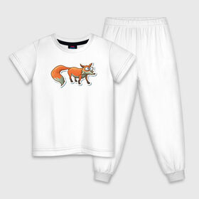 Детская пижама хлопок с принтом Пучеглазый Лис в Тюмени, 100% хлопок |  брюки и футболка прямого кроя, без карманов, на брюках мягкая резинка на поясе и по низу штанин
 | звери | зверь | лис | лиса | лисица | лисы | хищник