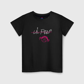 Детская футболка хлопок с принтом LIL PEEP (front & back) в Тюмени, 100% хлопок | круглый вырез горловины, полуприлегающий силуэт, длина до линии бедер | lil peep | lil peep art | logo lil peep | love | rap | альбомы | лил пип | лове | лого | логтип | любовь | музыка | музыкант | паук | певец | рэп | рэпер | скорпион