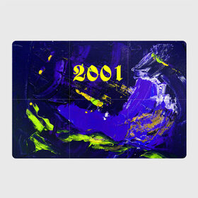 Магнитный плакат 3Х2 с принтом 2001 в Тюмени, Полимерный материал с магнитным слоем | 6 деталей размером 9*9 см | 2001 | bright | canvas | dark | number 2001 | numbers | paint | print of numbers | stains | краска | принт цифр | пятна | разводы | темный | холст | цифры | число 2001 | яркие