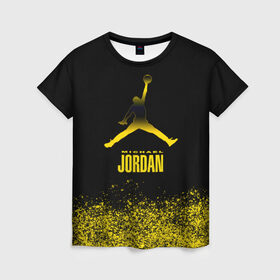 Женская футболка 3D с принтом Jordan в Тюмени, 100% полиэфир ( синтетическое хлопкоподобное полотно) | прямой крой, круглый вырез горловины, длина до линии бедер | air | jordan | michael | nba | баскетбол | баскетболист | джордан | джордан айр | игра | майкл | майкл джордан | мяч | спорт