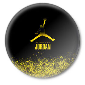 Значок с принтом Jordan в Тюмени,  металл | круглая форма, металлическая застежка в виде булавки | air | jordan | michael | nba | баскетбол | баскетболист | джордан | джордан айр | игра | майкл | майкл джордан | мяч | спорт