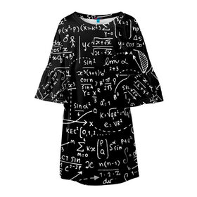 Детское платье 3D с принтом Формулы в Тюмени, 100% полиэстер | прямой силуэт, чуть расширенный к низу. Круглая горловина, на рукавах — воланы | алгебра | математика | математические формулы | наука | научные формулы | формулы