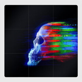 Магнитный плакат 3Х3 с принтом Glitch skull в Тюмени, Полимерный материал с магнитным слоем | 9 деталей размером 9*9 см | color | glitch | paint | skull | vanguard | авангард | глитч | краска | цвет | череп