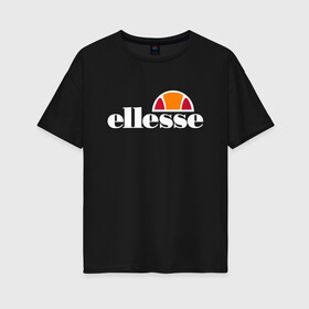 Женская футболка хлопок Oversize с принтом Ellesse в Тюмени, 100% хлопок | свободный крой, круглый ворот, спущенный рукав, длина до линии бедер
 | eles | eless | elesse | ellese | ellesse | илис | элесс | элис | элисс | эллес | эллесс