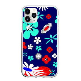 Чехол для iPhone 11 Pro Max матовый с принтом Lorri в Тюмени, Силикон |  | blue | flowers | leaves | patterns | summer | texture | летний | листки | синий | текстура | узоры | цветы