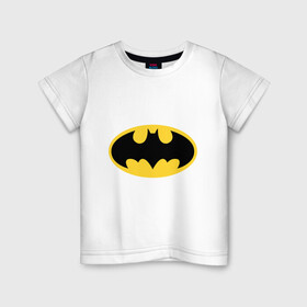 Детская футболка хлопок с принтом Бэтмен в Тюмени, 100% хлопок | круглый вырез горловины, полуприлегающий силуэт, длина до линии бедер | бэтмен