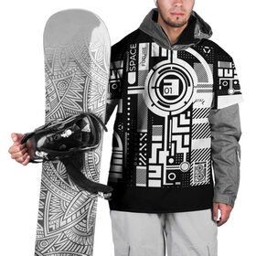 Накидка на куртку 3D с принтом Будущее,01, в Тюмени, 100% полиэстер |  | абстракция | киберпанк | круги | механизм | надпись | символ | схема | узор