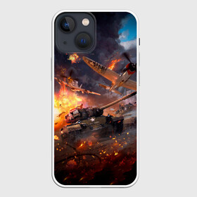 Чехол для iPhone 13 mini с принтом Танк в Тюмени,  |  | battle | game | tank | tanks | war | wearpon | wot | бой | взрыв | военные действия | война | вот | вторая мировая | игра | огонь | оружие | поле битвы | поле брани | самолет | танк | танки