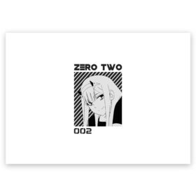 Поздравительная открытка с принтом Zero Two в Тюмени, 100% бумага | плотность бумаги 280 г/м2, матовая, на обратной стороне линовка и место для марки
 | 002 | 02 | cyber | cyberpunk | darling | franxx | japan | two | zero | zerotwo | два | девушка | демон | дьявол | зеро | зероту | зеротул | итиго | ичиго | киберпанк | меха | мехо | милый | ноль | нольдва | ту | франксе | франсе | хиро