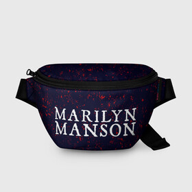 Поясная сумка 3D с принтом MARILYN MANSON / М. МЭНСОН в Тюмени, 100% полиэстер | плотная ткань, ремень с регулируемой длиной, внутри несколько карманов для мелочей, основное отделение и карман с обратной стороны сумки застегиваются на молнию | logo | manson | marilyn | music | rock | группа | лого | логотип | логотипы | менсон | мерилин | мерлин | музыка | мэнсон | мэрилин | рок | символ