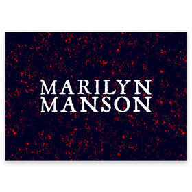 Поздравительная открытка с принтом MARILYN MANSON / М. МЭНСОН в Тюмени, 100% бумага | плотность бумаги 280 г/м2, матовая, на обратной стороне линовка и место для марки
 | Тематика изображения на принте: logo | manson | marilyn | music | rock | группа | лого | логотип | логотипы | менсон | мерилин | мерлин | музыка | мэнсон | мэрилин | рок | символ