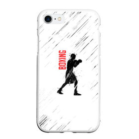 Чехол для iPhone 7/8 матовый с принтом Бокс в Тюмени, Силикон | Область печати: задняя сторона чехла, без боковых панелей | boxing | боец | бои | бокс | боксер | единоборства | спорт | стойка | тренировка