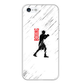 Чехол для iPhone 5/5S матовый с принтом Бокс в Тюмени, Силикон | Область печати: задняя сторона чехла, без боковых панелей | boxing | боец | бои | бокс | боксер | единоборства | спорт | стойка | тренировка