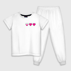Детская пижама хлопок с принтом Здоровье pixel в Тюмени, 100% хлопок |  брюки и футболка прямого кроя, без карманов, на брюках мягкая резинка на поясе и по низу штанин
 | Тематика изображения на принте: heart | heart pixel | здоровье | здоровье pixel | пиксельное сердце | пиксельные сердца | сердечко | сердечко пиксель | сердце | сердце пиксель