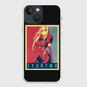 Чехол для iPhone 13 mini с принтом 02 Poster в Тюмени,  |  | 002 | 02 | ahegao | anime | darling | franx | franxx | girl | girls | in | senpai | the | two | waifu | zero | zerotwo | аниме | ахегао | вайфу | девушка | семпай | сенпай | тян