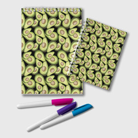 Блокнот с принтом Авокадо в Тюмени, 100% бумага | 48 листов, плотность листов — 60 г/м2, плотность картонной обложки — 250 г/м2. Листы скреплены удобной пружинной спиралью. Цвет линий — светло-серый
 | avocado | avokado | pattern | pattern avocado | авакадо | авокадо | овокадо | патерн | патерн авокадо | паттерн | паттерн авокадо | персея | растения | рисунок | фон авокадо | фрукт | фрукты