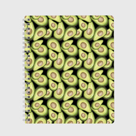 Тетрадь с принтом Авокадо в Тюмени, 100% бумага | 48 листов, плотность листов — 60 г/м2, плотность картонной обложки — 250 г/м2. Листы скреплены сбоку удобной пружинной спиралью. Уголки страниц и обложки скругленные. Цвет линий — светло-серый
 | avocado | avokado | pattern | pattern avocado | авакадо | авокадо | овокадо | патерн | патерн авокадо | паттерн | паттерн авокадо | персея | растения | рисунок | фон авокадо | фрукт | фрукты