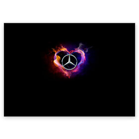 Поздравительная открытка с принтом Mercedes-Benz в Тюмени, 100% бумага | плотность бумаги 280 г/м2, матовая, на обратной стороне линовка и место для марки
 | amg | love mercedes | mercedes | mercedes в сердце | mercedes значок | mercedes лого | mercedes марка | амг | бенц | горящее сердце | лого автомобиля | логотип мерседес | люблю мерседес | мерин | мерс | мерседес | мерседес бенз