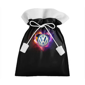 Подарочный 3D мешок с принтом Volkswagen в Тюмени, 100% полиэстер | Размер: 29*39 см | Тематика изображения на принте: love vw | volkswagen | vw | vw в сердце | vw значок | vw лого | vw марка | vw эмблема | wv | горящее сердце | значок vw | значок фольксваген | лого автомобиля | лого вольцваген | логотип vw | люблю vw | люблю фольксваген