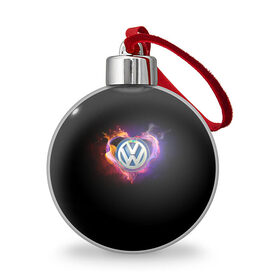 Ёлочный шар с принтом Volkswagen в Тюмени, Пластик | Диаметр: 77 мм | Тематика изображения на принте: love vw | volkswagen | vw | vw в сердце | vw значок | vw лого | vw марка | vw эмблема | wv | горящее сердце | значок vw | значок фольксваген | лого автомобиля | лого вольцваген | логотип vw | люблю vw | люблю фольксваген