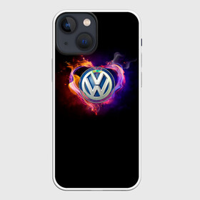 Чехол для iPhone 13 mini с принтом Volkswagen в Тюмени,  |  | love vw | volkswagen | vw | vw в сердце | vw значок | vw лого | vw марка | vw эмблема | wv | горящее сердце | значок vw | значок фольксваген | лого автомобиля | лого вольцваген | логотип vw | люблю vw | люблю фольксваген