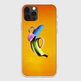 Чехол для iPhone 12 Pro Max с принтом Синий банан в Тюмени, Силикон |  | Тематика изображения на принте: банан | без надписей | вкус | дизайн | еда | картинки | кожура | контраст | креатив | летняя | минимализм | необычный | прикол | рыжая | синий | сиреневая | теплая | фрукт | цветная | яркая