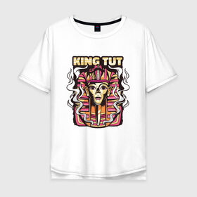Мужская футболка хлопок Oversize с принтом Тутанхамон в Тюмени, 100% хлопок | свободный крой, круглый ворот, “спинка” длиннее передней части | egypt | faraon | king | mummy | pharaon | pyramid | smoke | swag | traveling | tsar | tut | tutankhamun | гробница | дым | дымок | египетская | король | маска тутанхамона | мумия | пирамида | пирамиды | путешествия | свэ