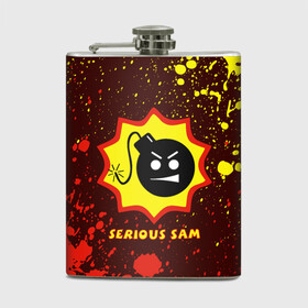 Фляга с принтом SERIOUS SAM / Крутой Сэм в Тюмени, металлический корпус | емкость 0,22 л, размер 125 х 94 мм. Виниловая наклейка запечатывается полностью | Тематика изображения на принте: croteam | game | games | logo | sam | serious | бомба | бомбочка | игра | игры | крутой | лого | логотип | логотипы | серьезный | символ | символы | сэм